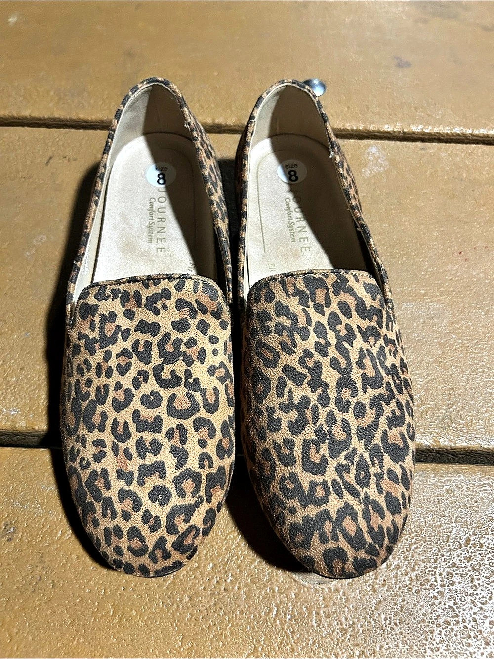 Journee Collection Aria Flat Leopard Print Flats US 8 W